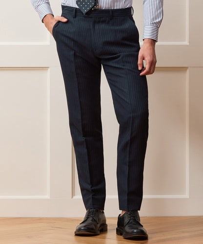 Todd Snyder Italian Cotton-Linen Sutton Trouser in Navy Pinstripe Navy
