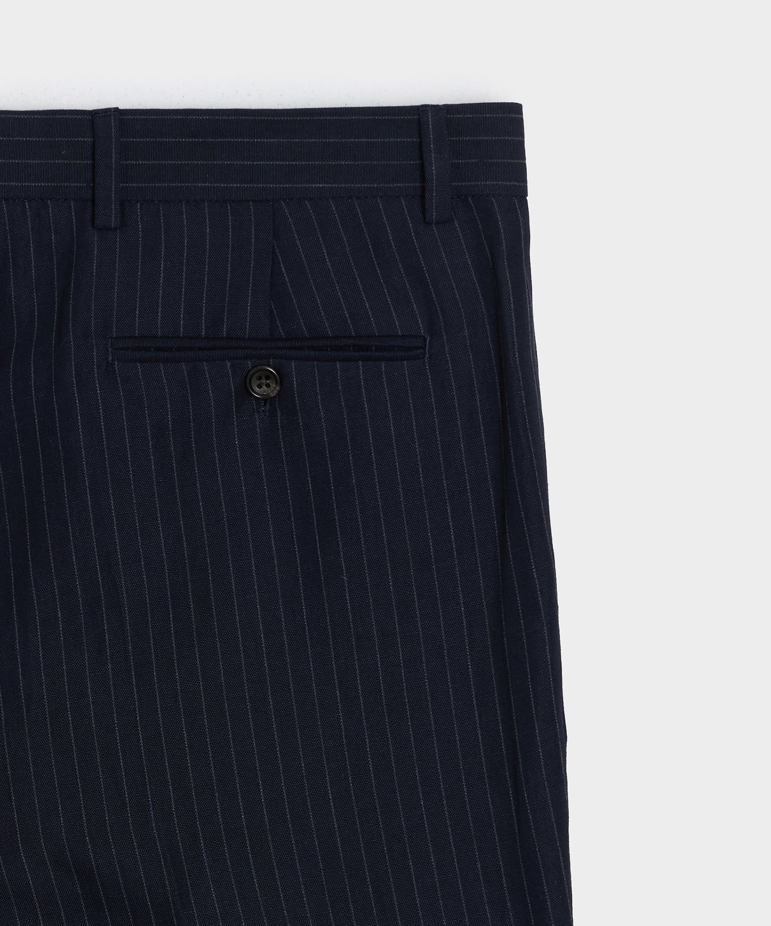 Todd Snyder Italian Cotton-Linen Sutton Trouser in Navy Pinstripe Navy