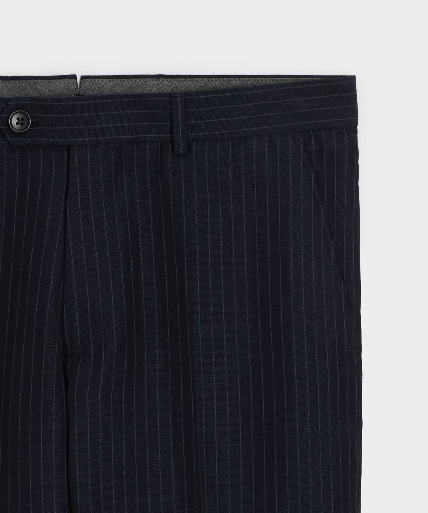 Todd Snyder Italian Cotton-Linen Sutton Trouser in Navy Pinstripe Navy