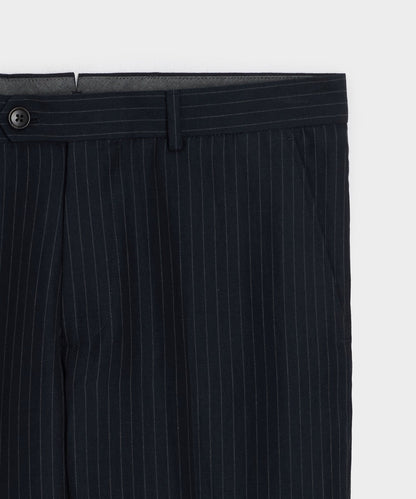 Todd Snyder Italian Cotton-Linen Sutton Trouser in Navy Pinstripe Navy