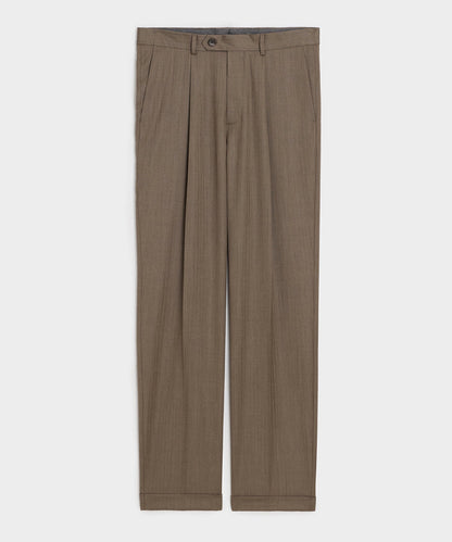 Todd Snyder Herringbone Madison Trouser in Light Brown Herringbone Light Brown