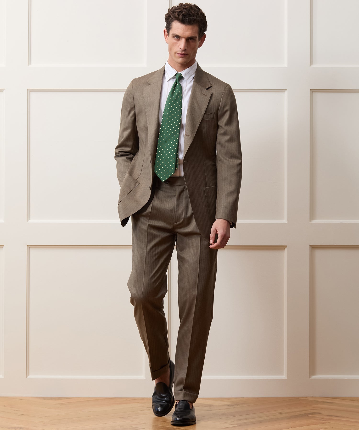 Todd Snyder Herringbone Madison Trouser in Light Brown Herringbone Light Brown