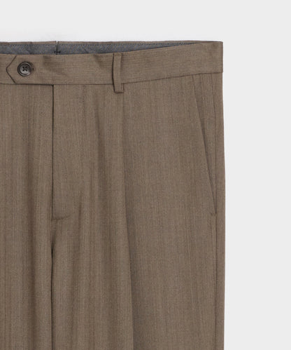 Todd Snyder Herringbone Madison Trouser in Light Brown Herringbone Light Brown
