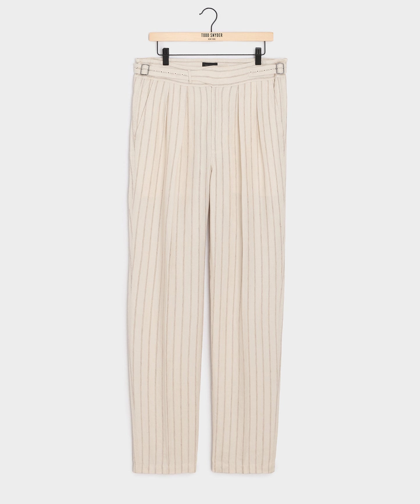 Todd Snyder Linen Gurkha Trouser in Cream Stripe Cream