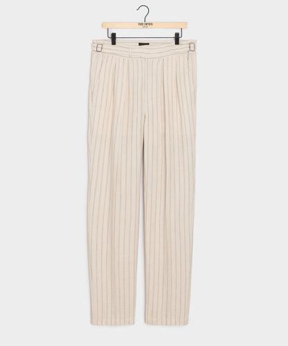Todd Snyder Linen Gurkha Trouser in Cream Stripe Cream
