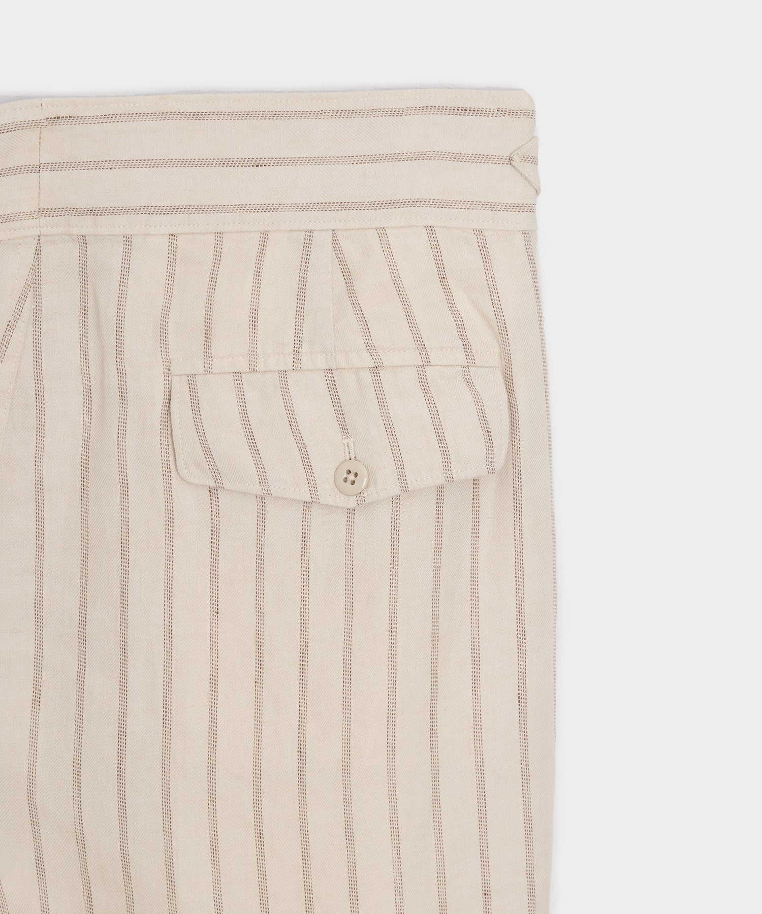 Todd Snyder Linen Gurkha Trouser in Cream Stripe Cream