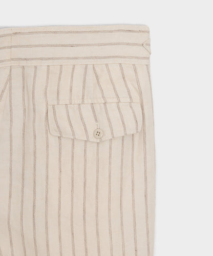 Todd Snyder Linen Gurkha Trouser in Cream Stripe Cream