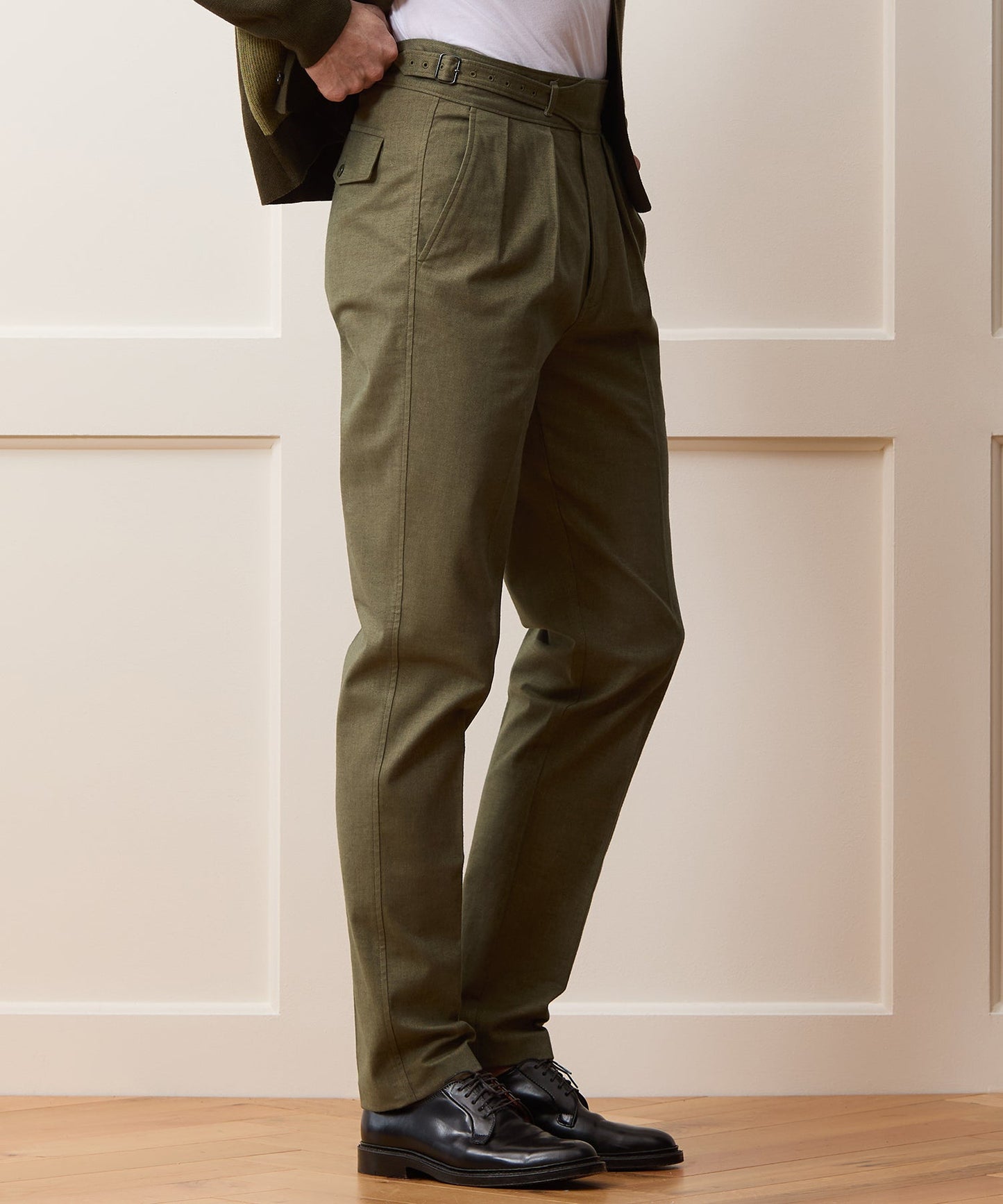 Todd Snyder Italian Heathered Cotton Gurkha Trouser in Green Green