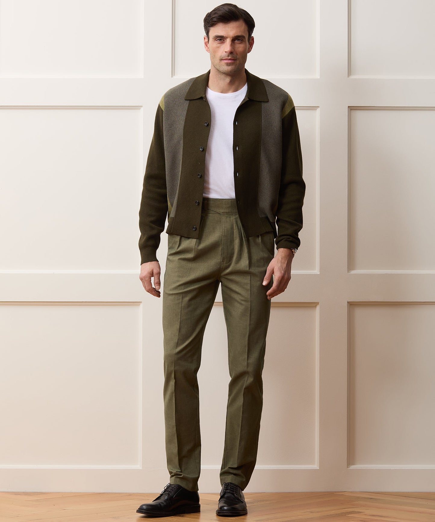 Todd Snyder Italian Heathered Cotton Gurkha Trouser in Green Green