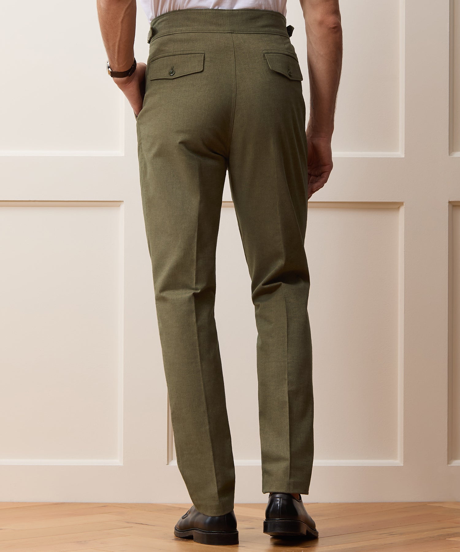 Todd Snyder Italian Heathered Cotton Gurkha Trouser in Green Green