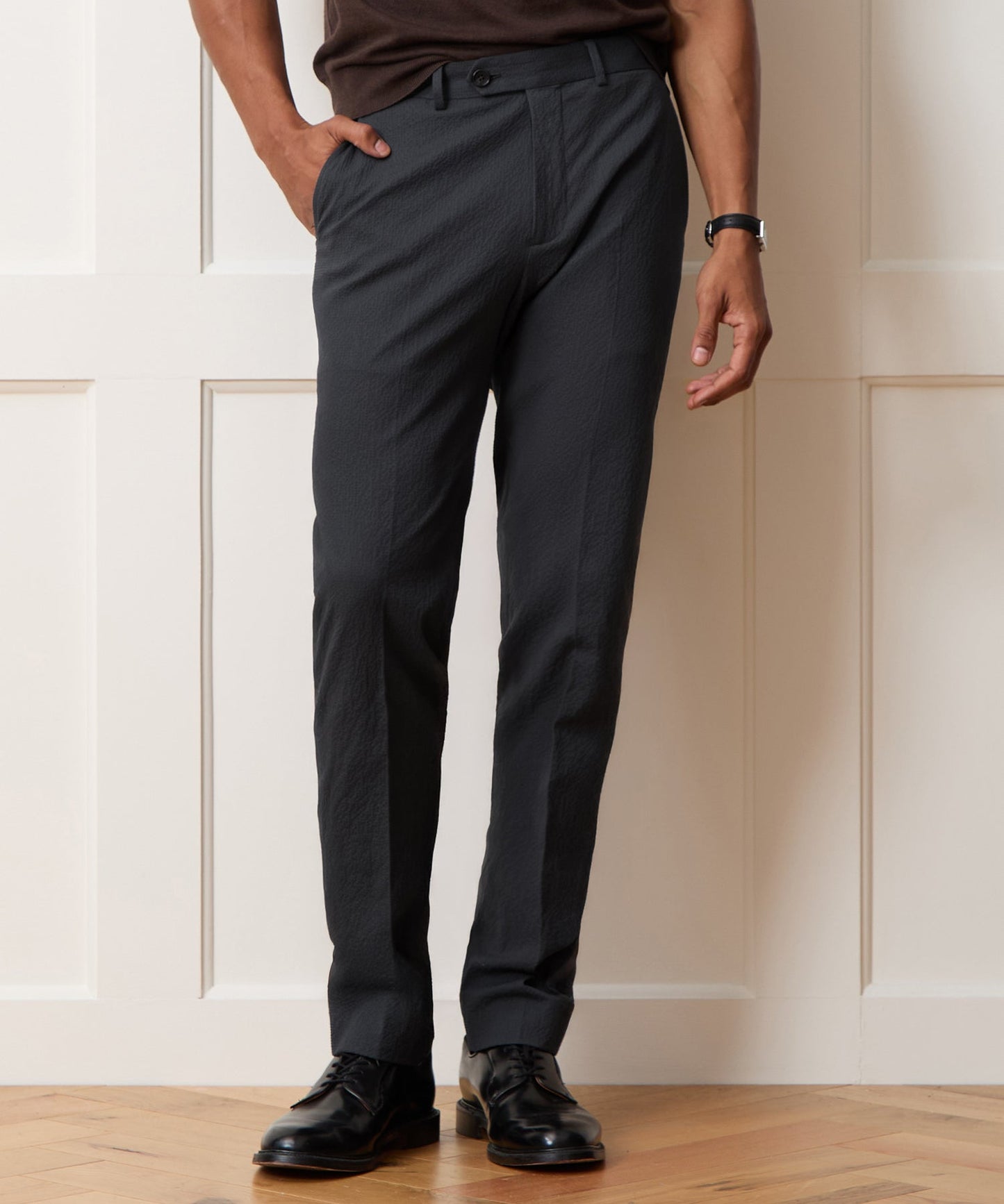 Todd Snyder Italian Seersucker Sutton Trouser in Obsidian Obsidian