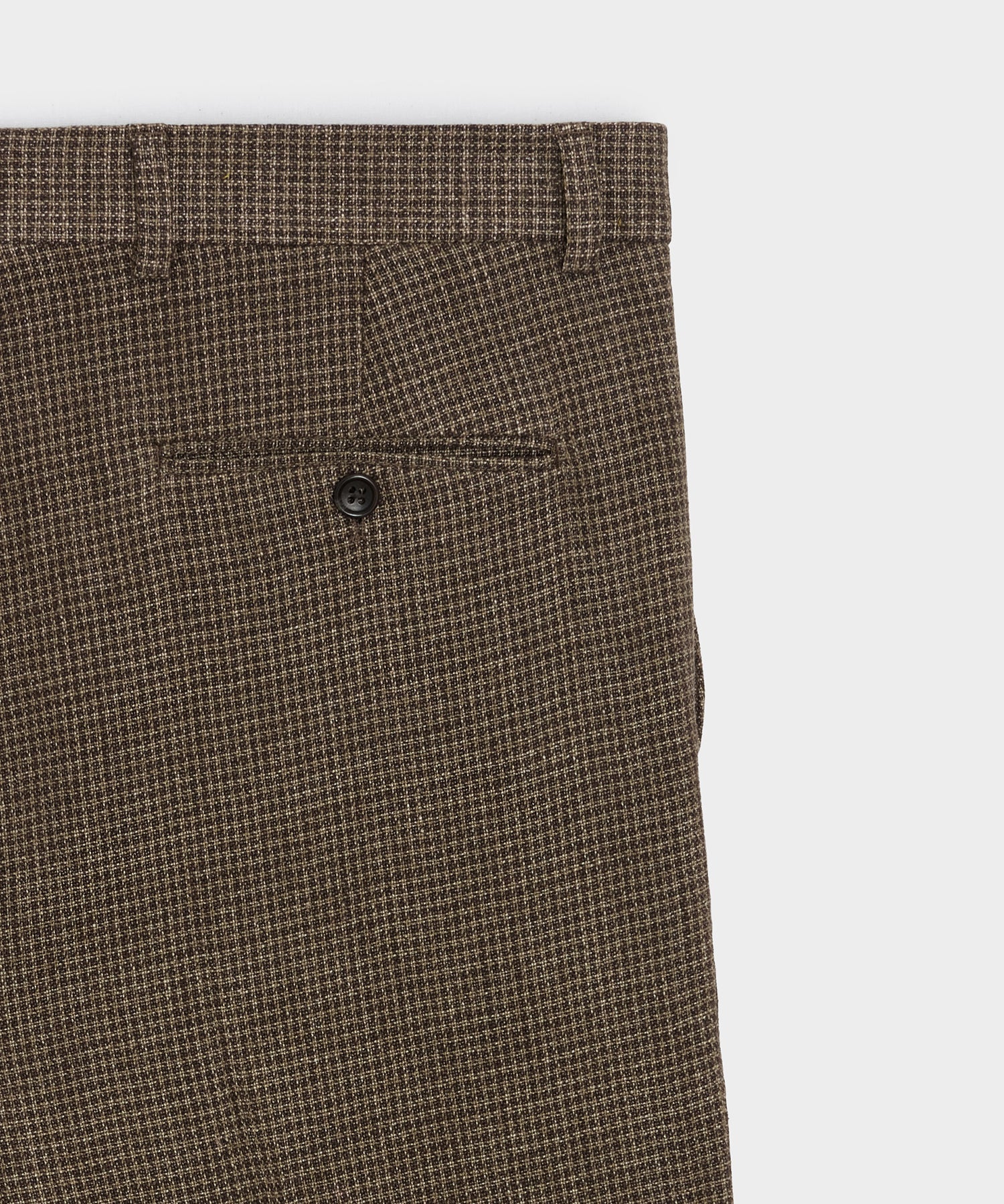 Todd Snyder Italian Linen Houndstooth Madison Trouser in Tan Houndstooth Tan