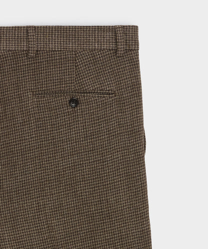 Todd Snyder Italian Linen Houndstooth Madison Trouser in Tan Houndstooth Tan