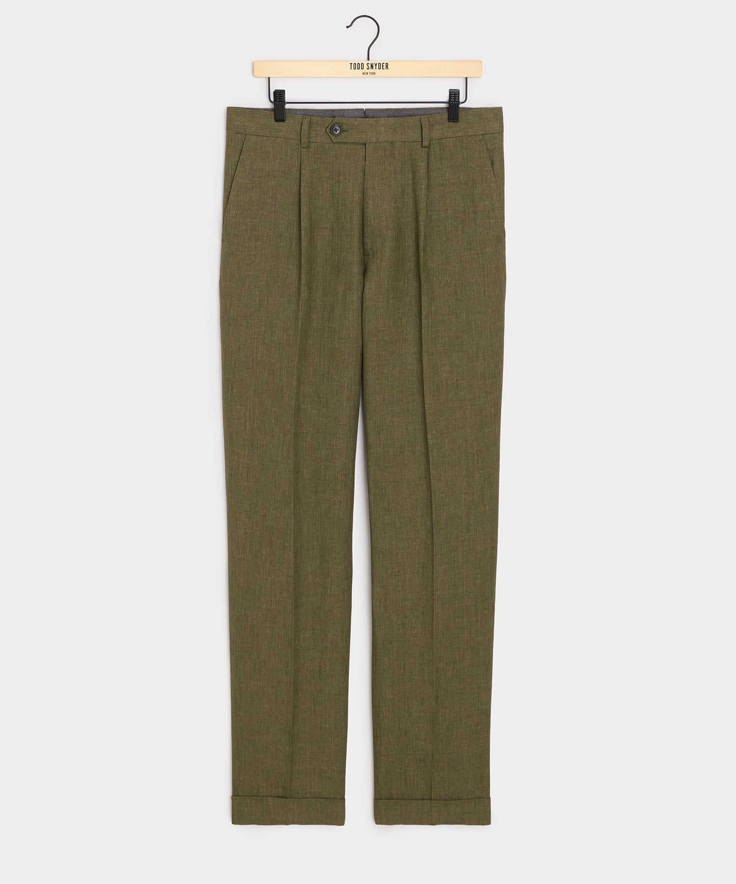 Todd Snyder Italian Linen Madison Trouser in Olive Olive