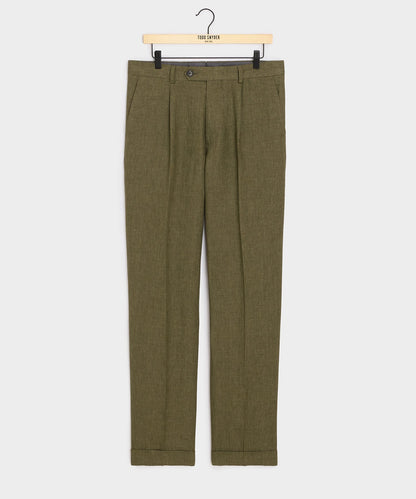 Todd Snyder Italian Linen Madison Trouser in Olive Olive