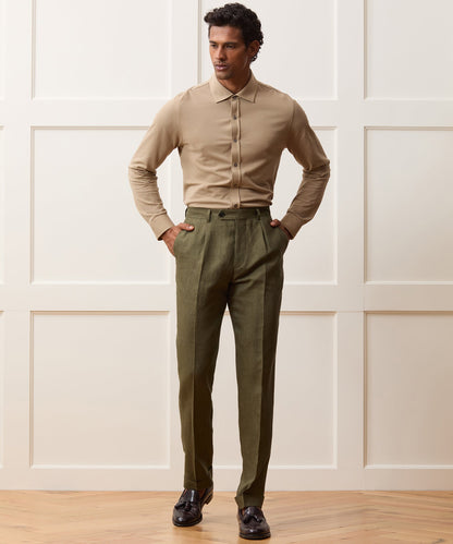 Todd Snyder Italian Linen Madison Trouser in Olive Olive