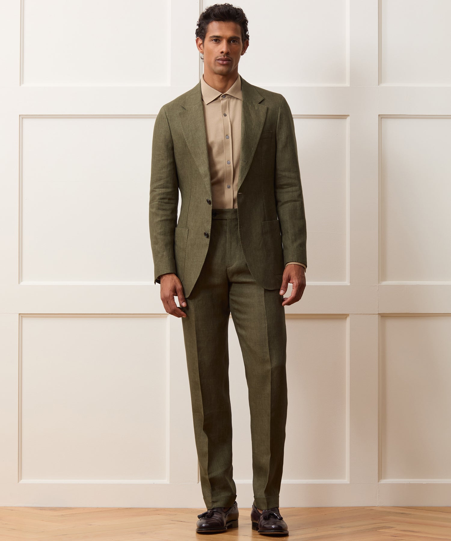 Todd Snyder Italian Linen Madison Trouser in Olive Olive