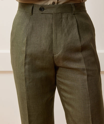 Todd Snyder Italian Linen Madison Trouser in Olive Olive
