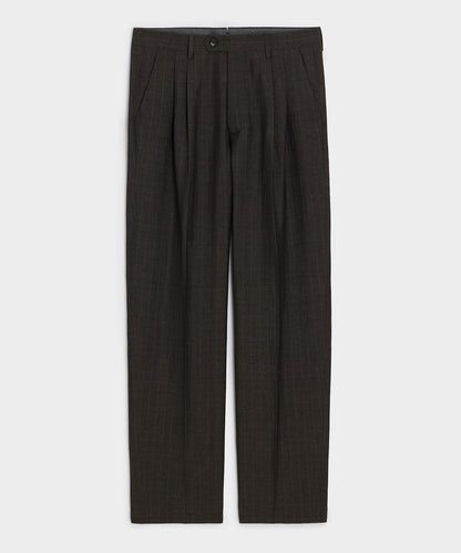 Todd Snyder Italian Wool-Linen Pinstripe Wythe Trouser in Brown Stripe Brown