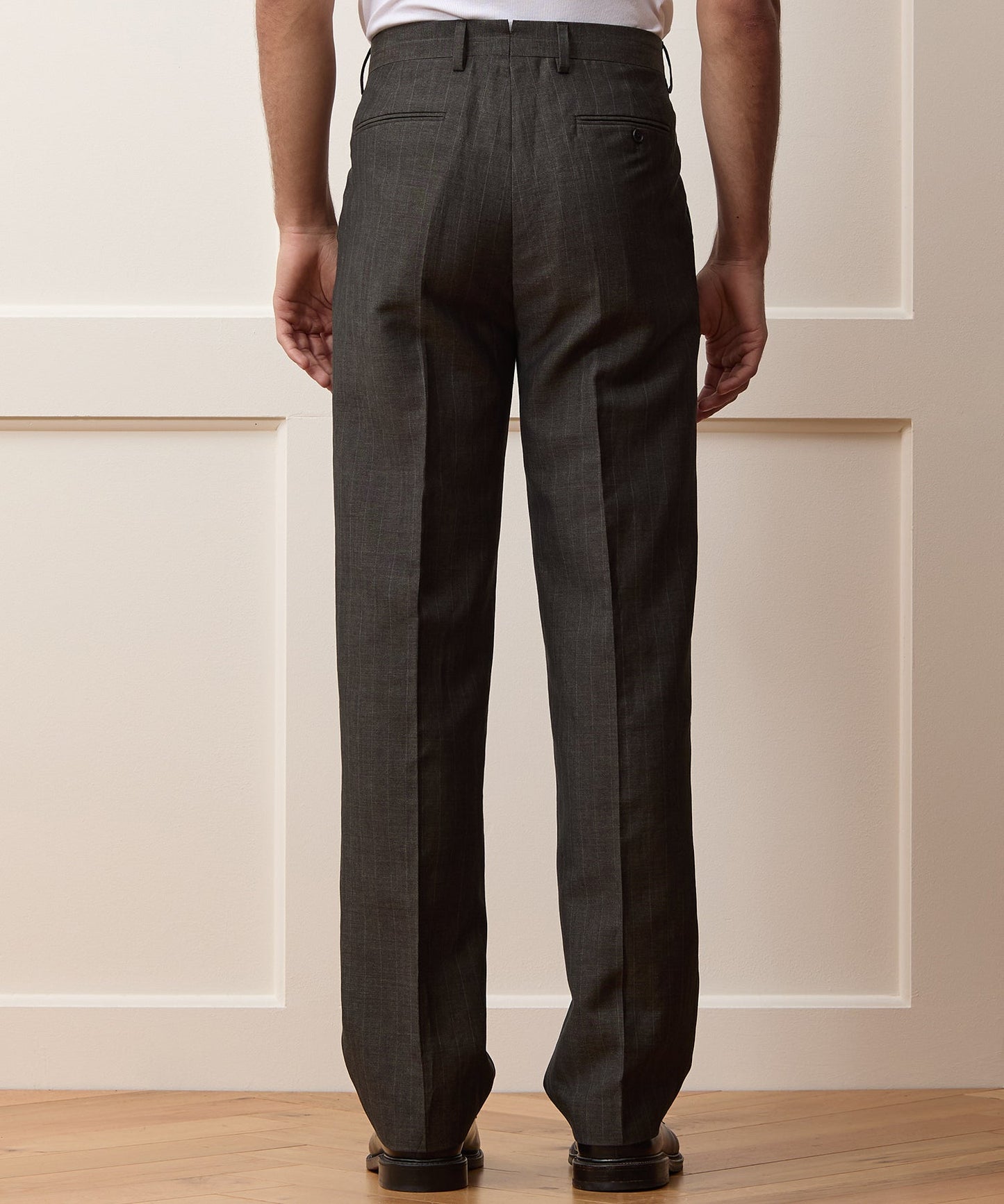 Todd Snyder Italian Wool-Linen Pinstripe Wythe Trouser in Brown Stripe Brown