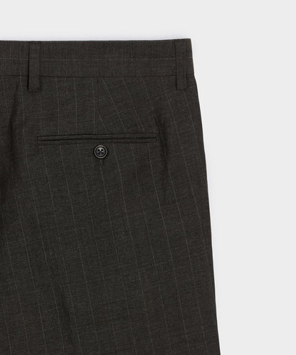 Todd Snyder Italian Wool-Linen Pinstripe Wythe Trouser in Brown Stripe Brown
