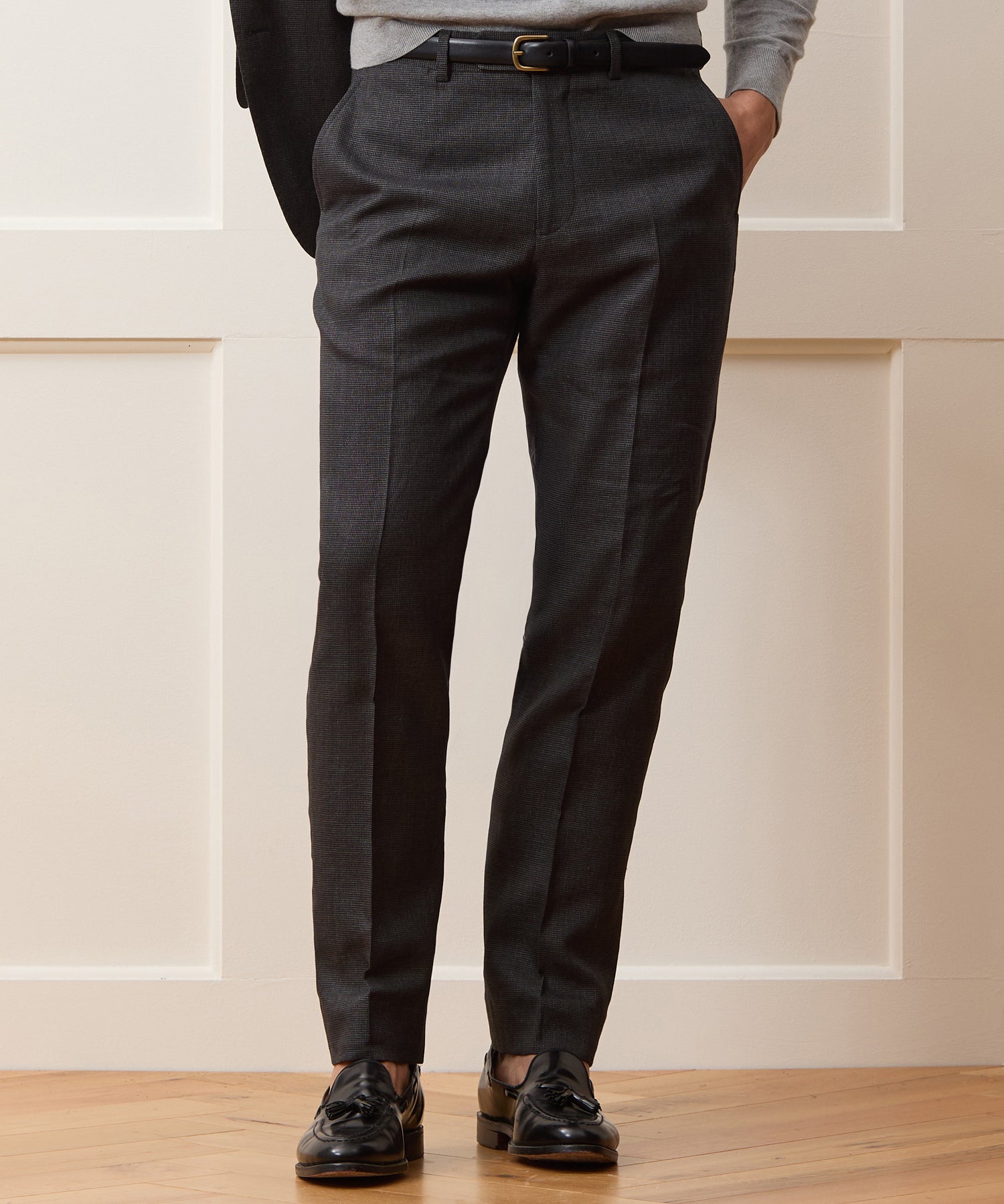 Todd Snyder Italian Cotton-Linen Sutton Trouser in Charcoal Charcoal