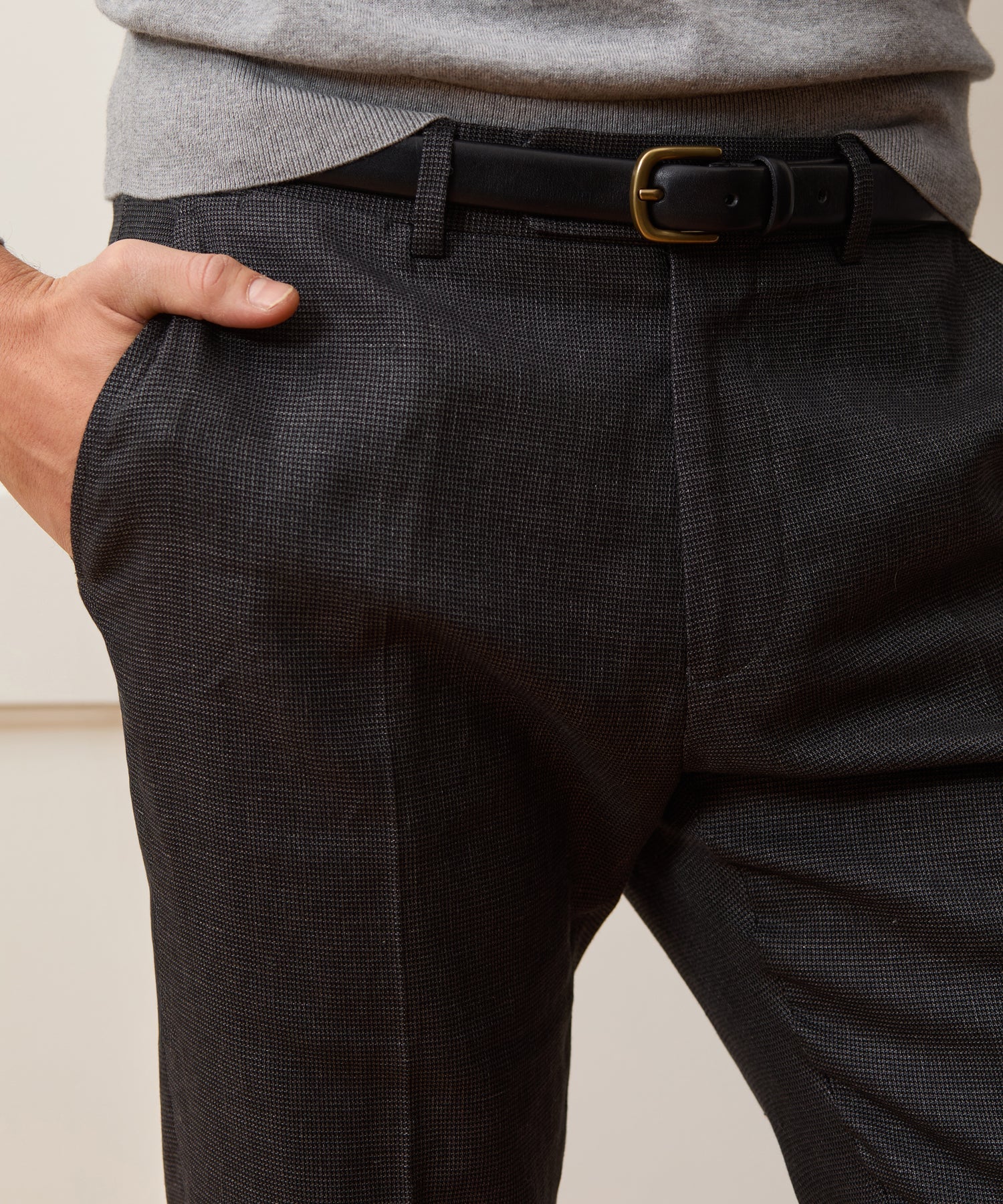 Todd Snyder Italian Cotton-Linen Sutton Trouser in Charcoal Charcoal