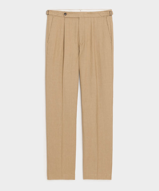 Todd Snyder Linen Side Tab Trouser in Khaki Khaki