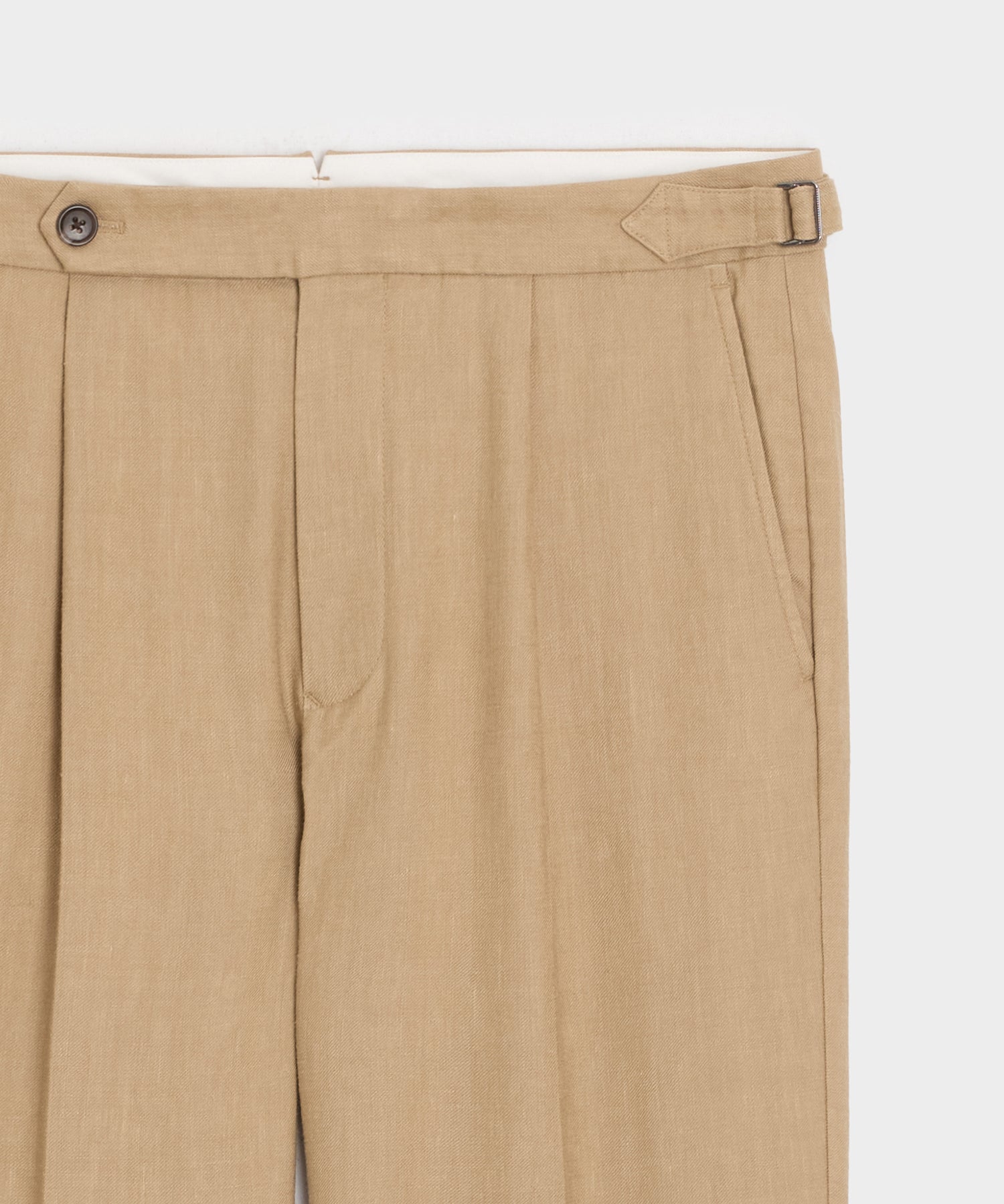 Todd Snyder Linen Side Tab Trouser in Khaki Khaki