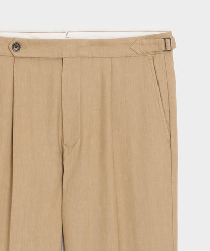 Todd Snyder Linen Side Tab Trouser in Khaki Khaki