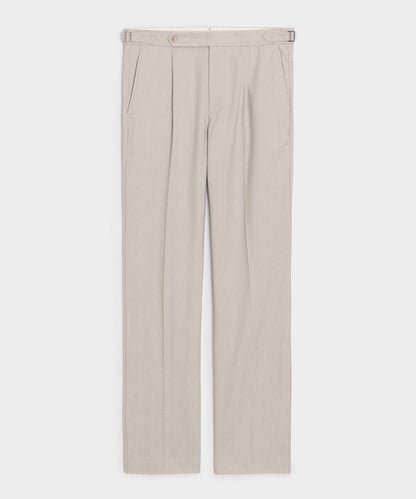 Todd Snyder Linen Side Tab Trouser in Stone Stone