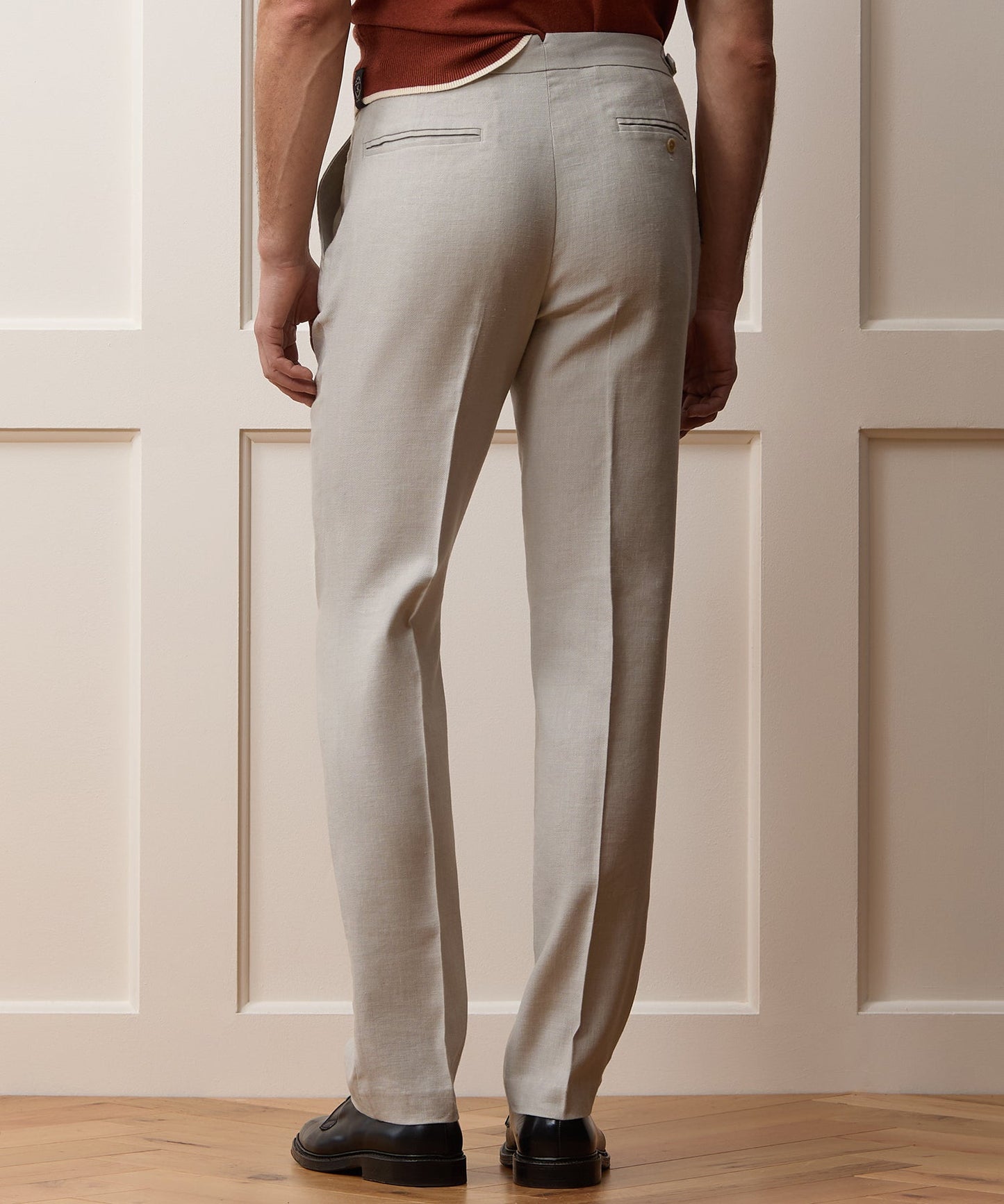 Todd Snyder Linen Side Tab Trouser in Stone Stone