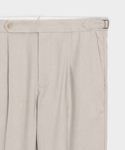 Todd Snyder Linen Side Tab Trouser in Stone Stone