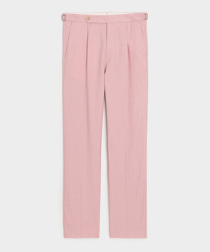 Todd Snyder Linen Side Tab Trouser in Pink Pink