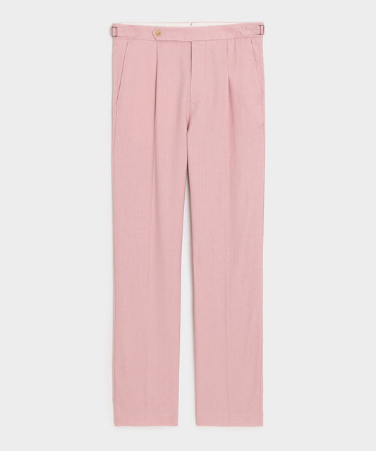 Todd Snyder Linen Side Tab Trouser in Pink Pink