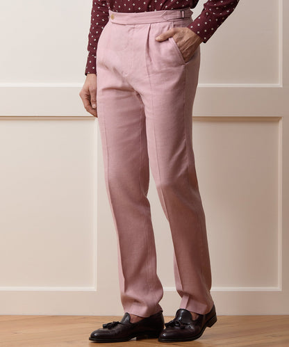 Todd Snyder Linen Side Tab Trouser in Pink Pink