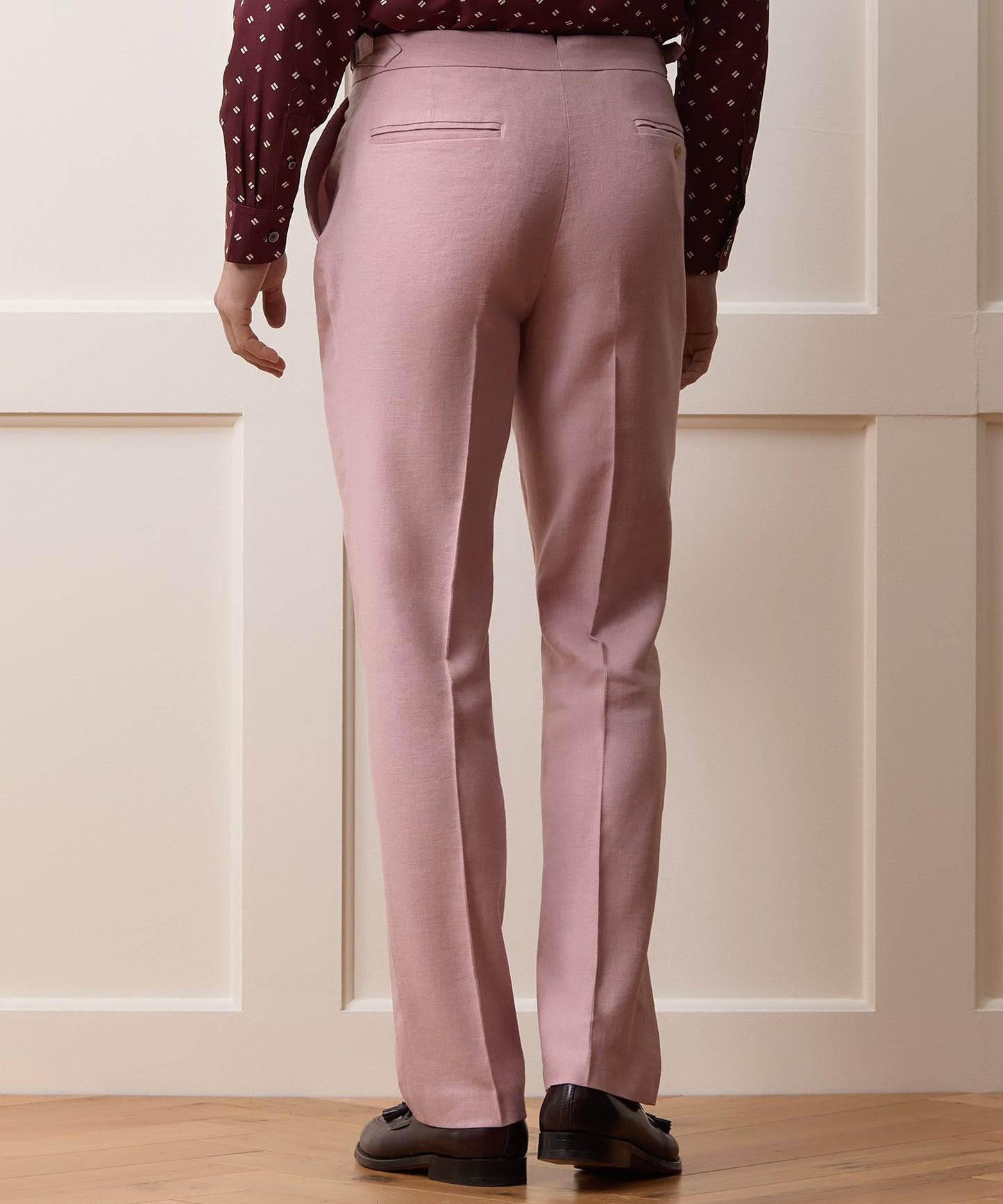 Todd Snyder Linen Side Tab Trouser in Pink Pink