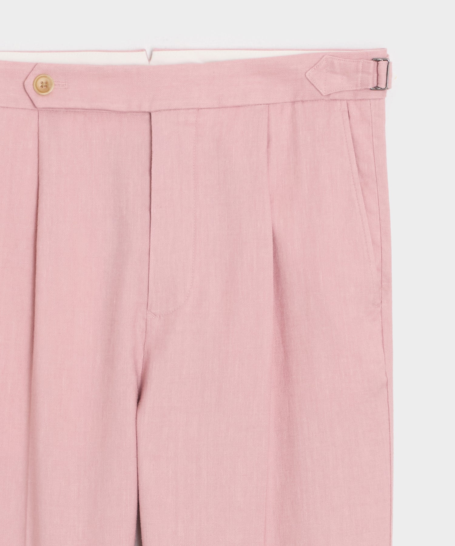 Todd Snyder Linen Side Tab Trouser in Pink Pink