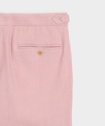 Todd Snyder Linen Side Tab Trouser in Pink Pink