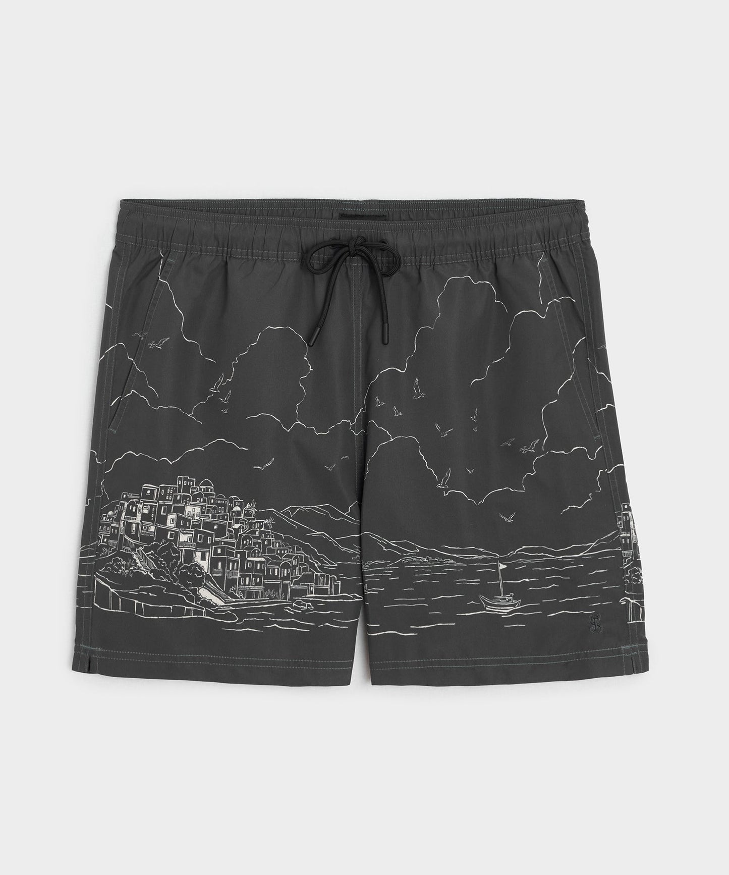 Todd Snyder 5" Montauk Swim Trunk in Black Black