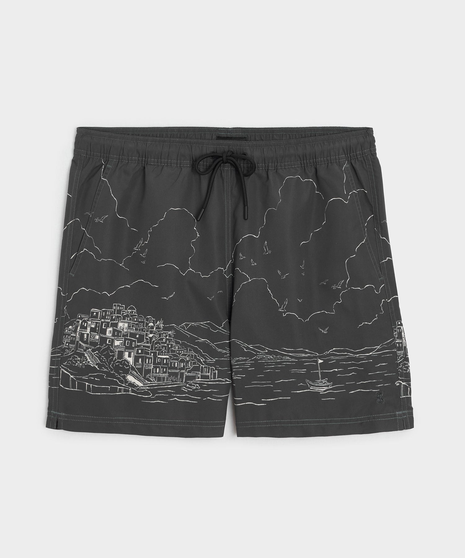 Todd Snyder 5" Montauk Swim Trunk in Black Black