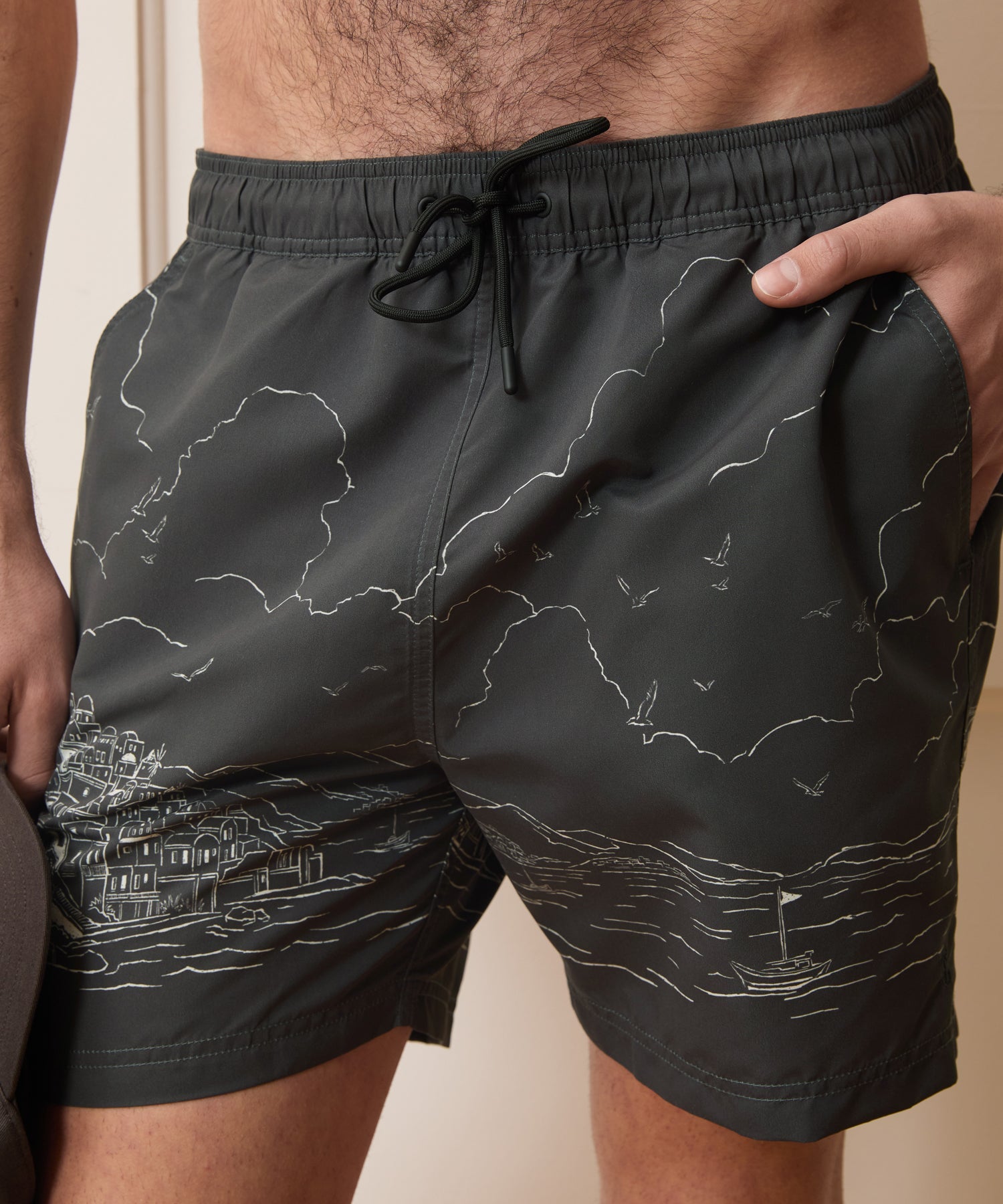 Todd Snyder 5" Montauk Swim Trunk in Black Black