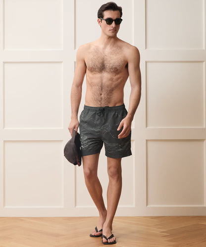 Todd Snyder 5" Montauk Swim Trunk in Black Black