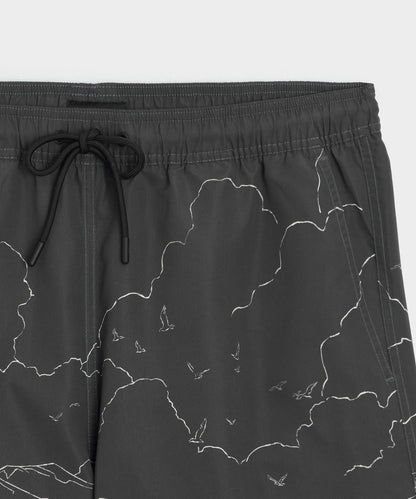 Todd Snyder 5" Montauk Swim Trunk in Black Black