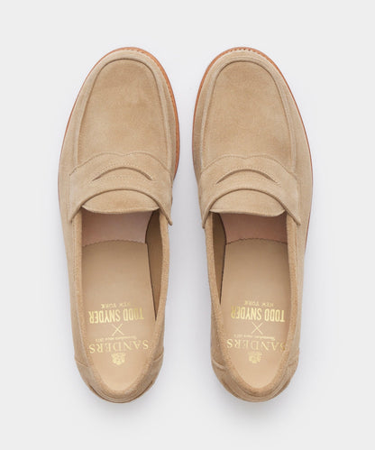 Todd Snyder Todd Snyder x Sanders Edwin Loafer in Milkshake Suede Tan