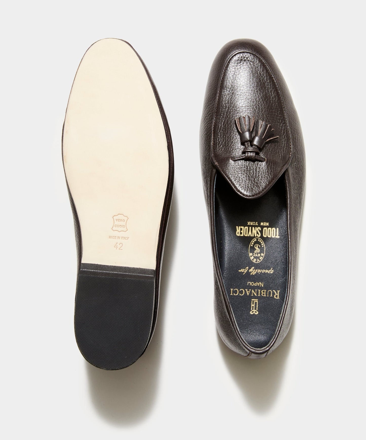 Todd Snyder Todd Snyder x Rubinacci Deer Leather Marphy Loafer in Brown Dark Brown
