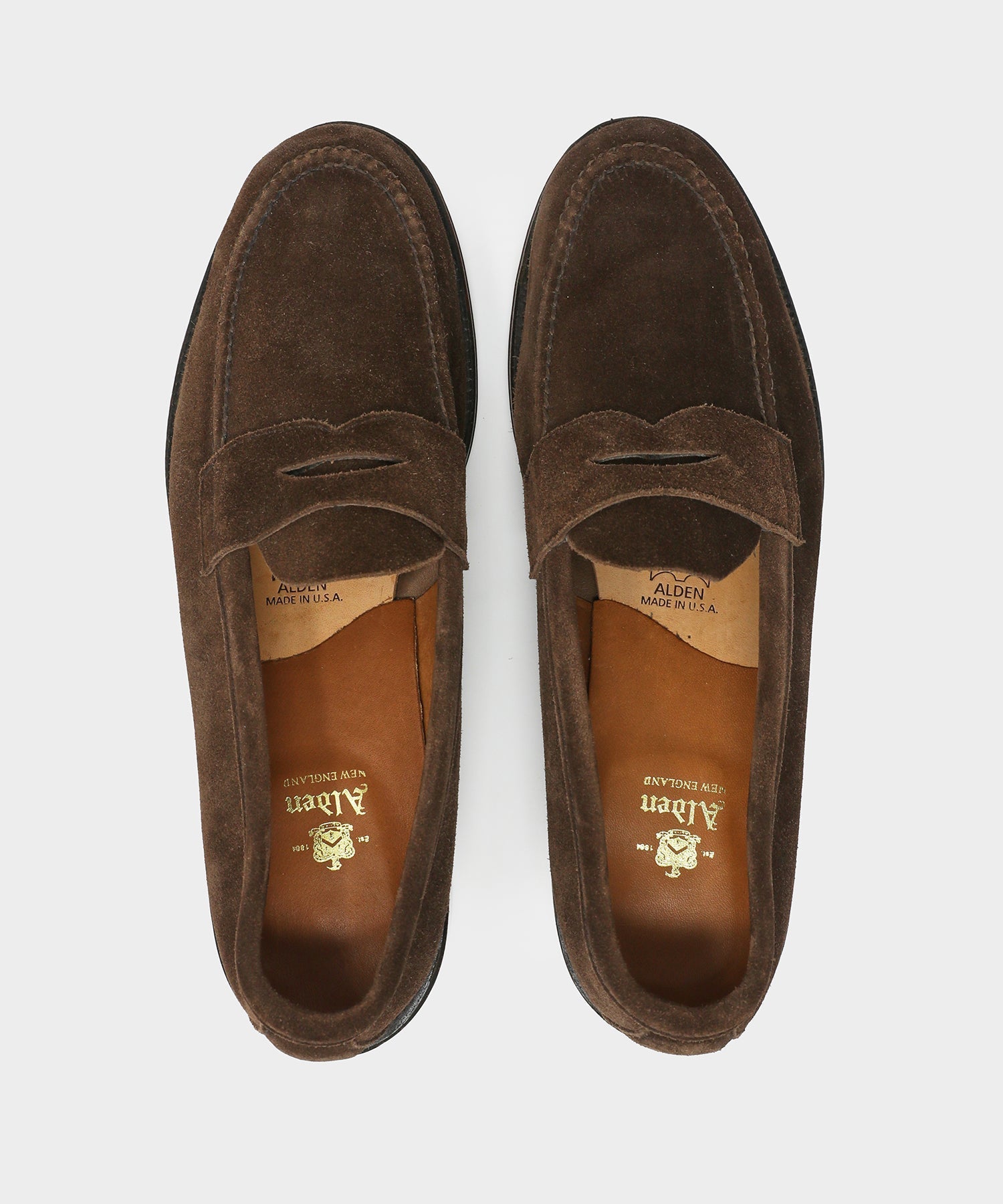 Todd Snyder Alden Suede Penny Loafer Dark Brown