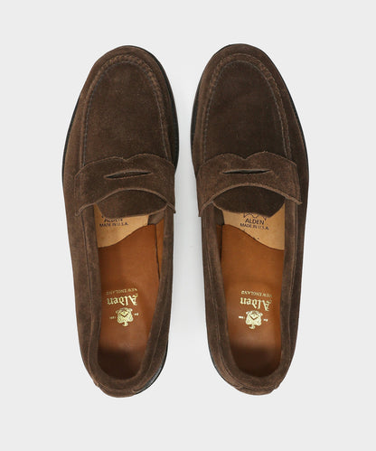 Todd Snyder Alden Suede Penny Loafer Dark Brown