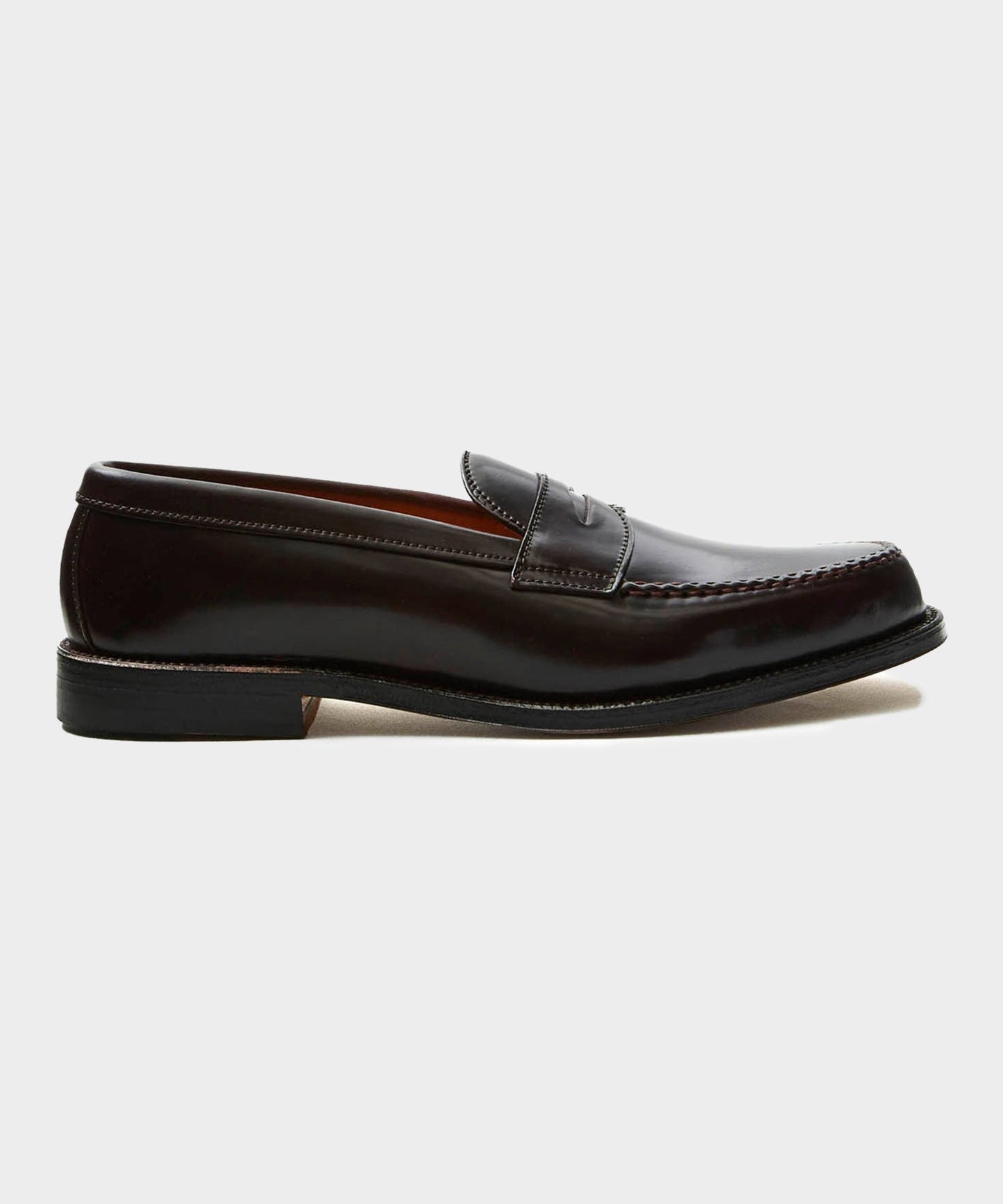 Todd Snyder Alden Cordovan Leisure Handsewn Moccasin in Dark Burgundy Brown