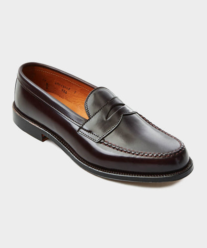 Todd Snyder Alden Cordovan Leisure Handsewn Moccasin in Dark Burgundy Brown